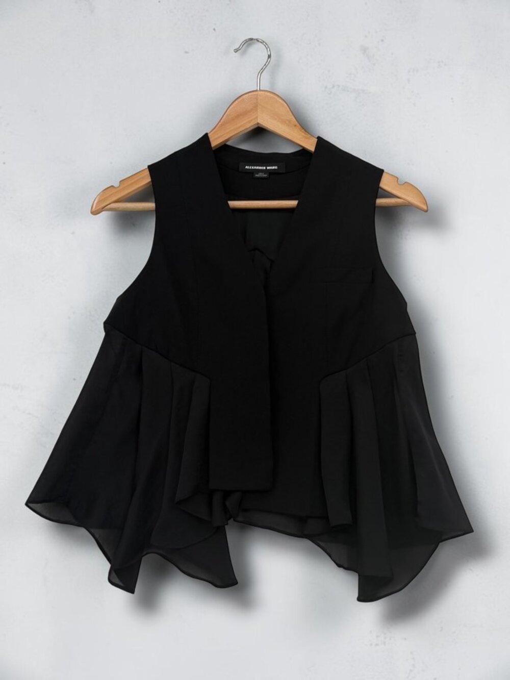 Vintage Alexander Wang Tuxedo Gilet w/ Chiffon Hem - Picture 4 of 4